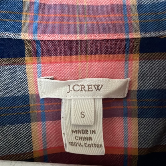 JCrew cotton lightweight popover red and blue plaid - Picture 2 of 3